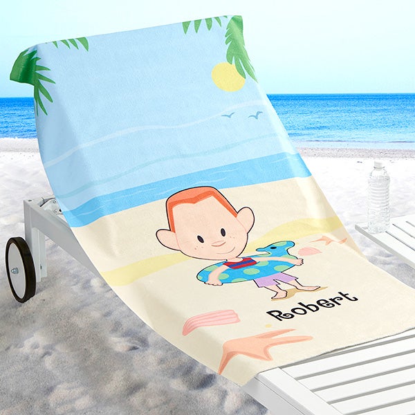 Personalized Summer Beach Towel - Summer Family Characters - 17490