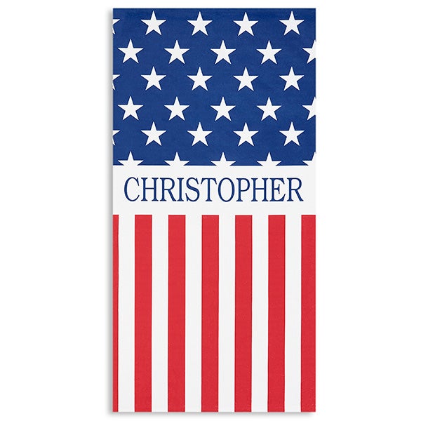 17492 Red White Blue Personalized Beach Towel