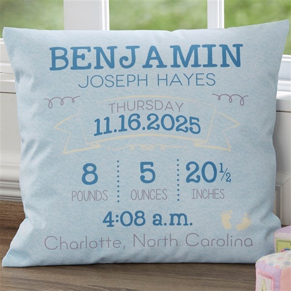 Personalized Birth Announcement Pillows - 17550