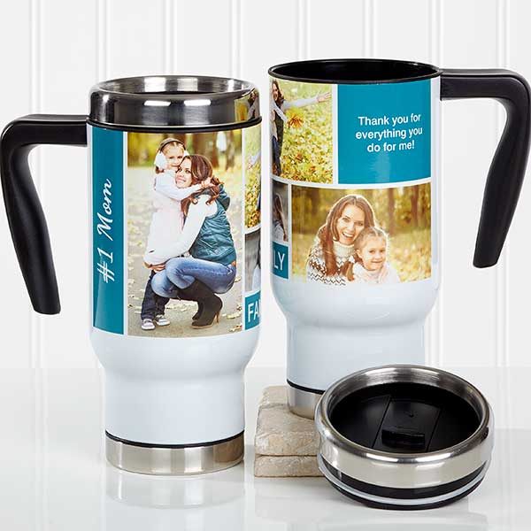 Personalized Travel Mug - Family Photo Collage - 17666
