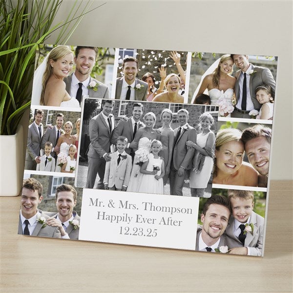 Personalized Wedding Photo Printed Picture Frame - Wedding Photo Collage - 17679