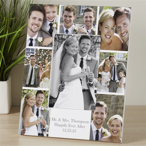 Personalized Wedding Photo Printed Picture Frame - Wedding Photo Collage - 17679