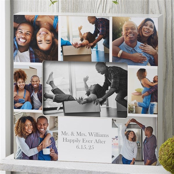 Personalized Wedding Photo Printed Picture Frame - Wedding Photo Collage - 17679