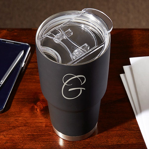 Personalized 30 Oz. Stainless Steel Initial Travel Mug