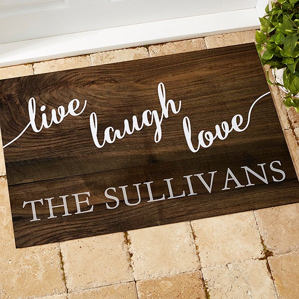 Personalized Family Doormat - Live Laugh Love