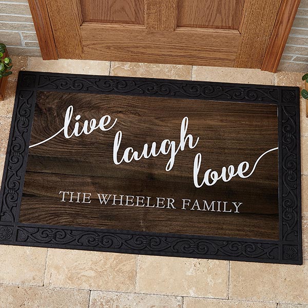 Personalized Printed Wood Doormat Live Laugh Love For The Home