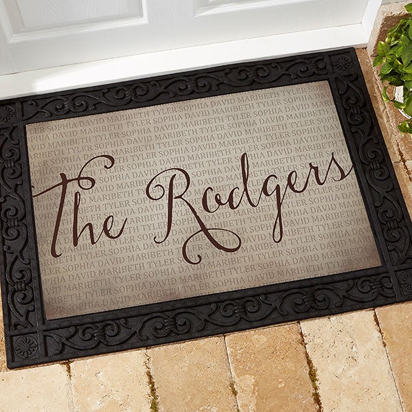 Personalized Family Name Doormat Together Forever