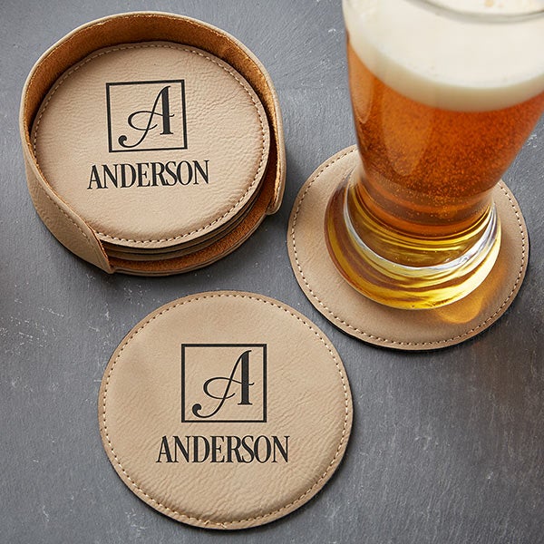 monogram coasters for drinks