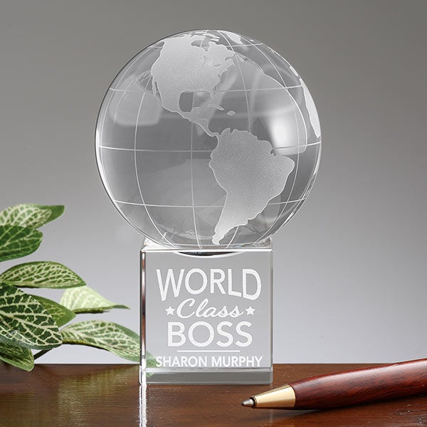 Engraved Crystal Boss Gifts for Women Men - Pretty Office Gifts