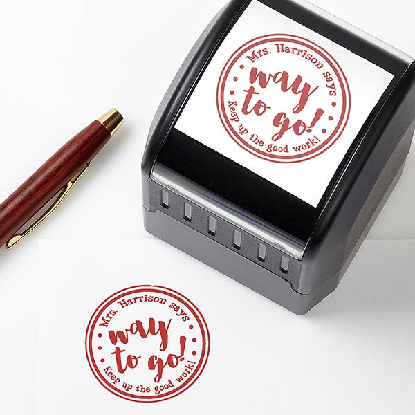 Personalized Teacher Stamps With Words of Encouragement - 17925