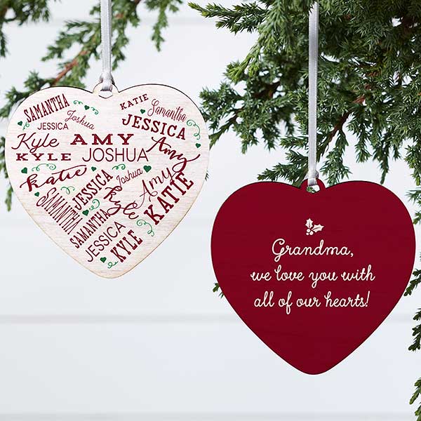 2-Sided Personalized Heart Ornament - Close To Her Heart