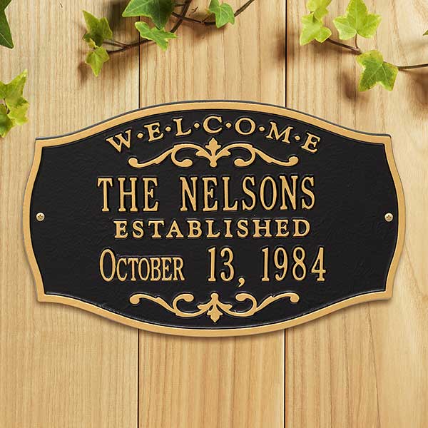 Brookfield Welcome Personalized Aluminum Plaque - Black & Gold