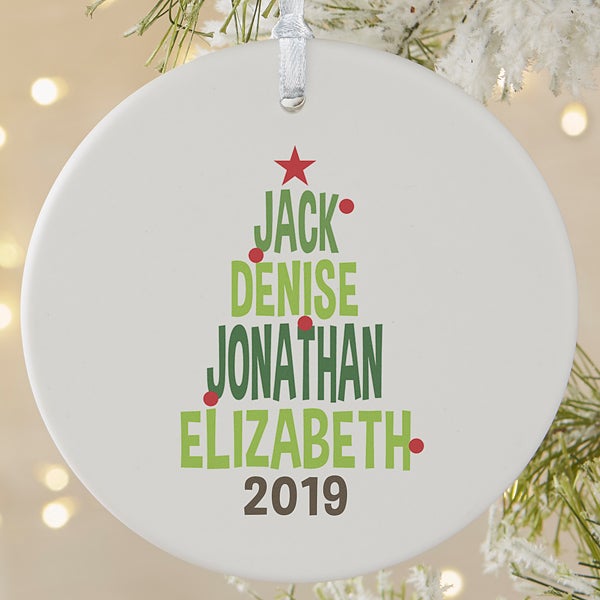 Christmas Tree Ornament With Family Names Christmas Gifts