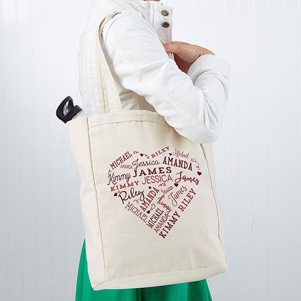 Personalized Canvas Tote - Close To Her Heart