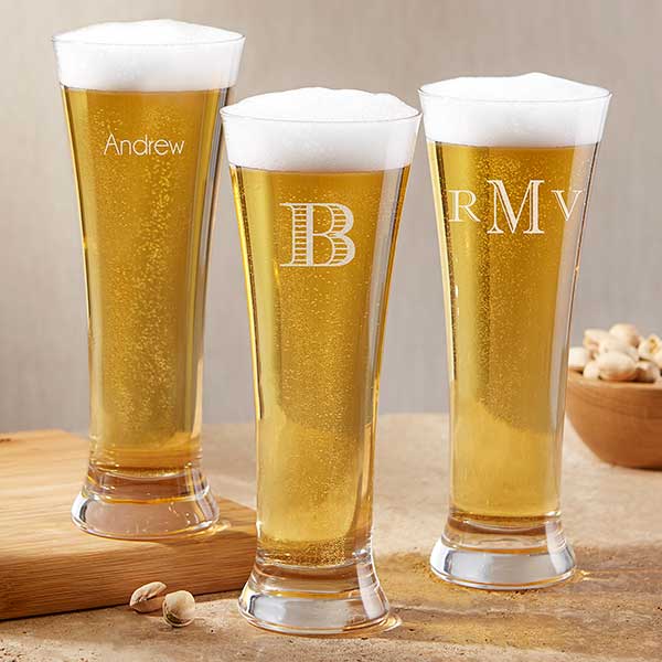 Personalized Pilsner Beer Glasses Luigi Bormioli