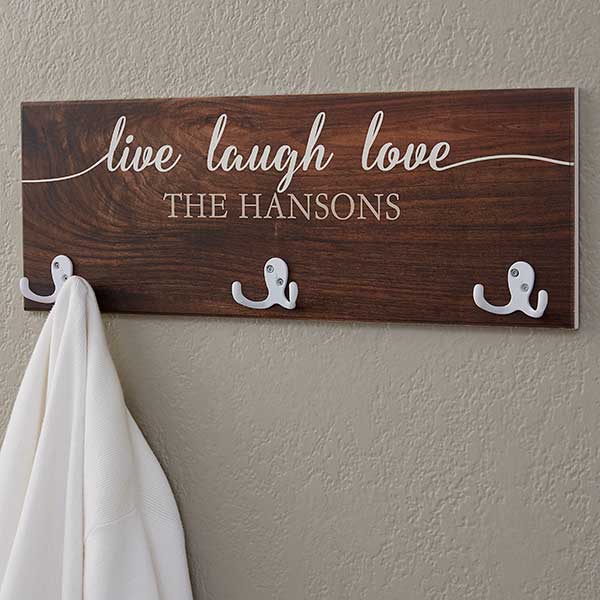 Live Laugh Love Personalized Coat Rack