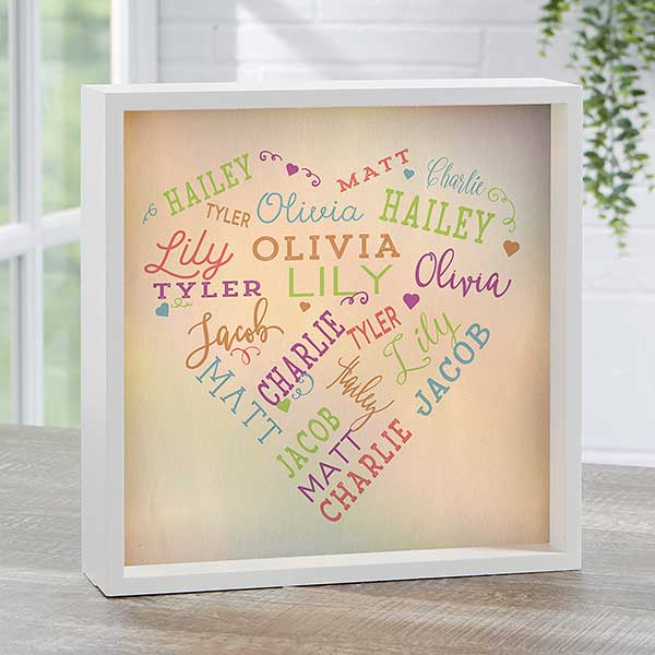 Personalized LED Light Shadow Box - Close To Her Heart - 18265