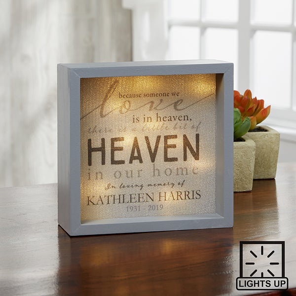 Personalized Memorial Shadow Box With Light