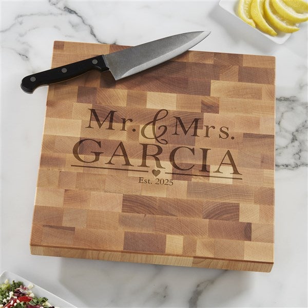 Personalized Butcher Block Cutting Board - Wedding Gift - 18333