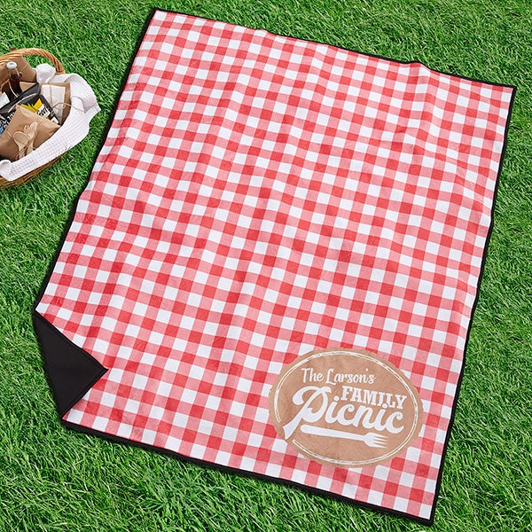 monogrammed picnic blanket