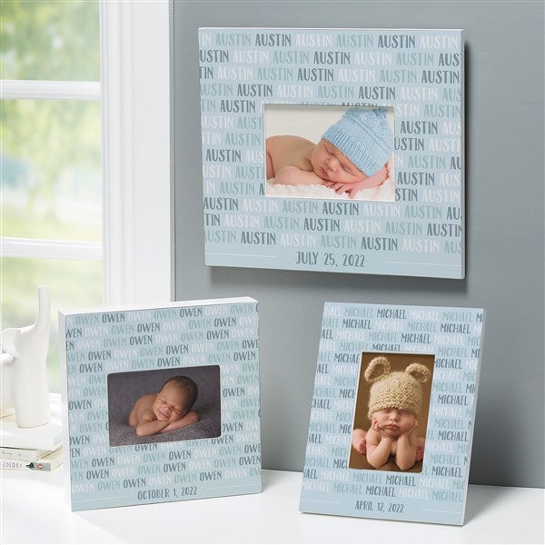 Personalized Modern Baby Boy Picture Frames