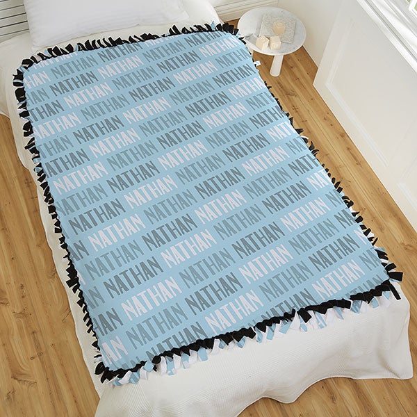 Modern Boy Name Personalized 50X60 Tie Blanket