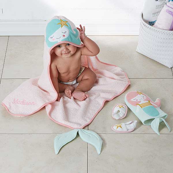 mermaid baby towel