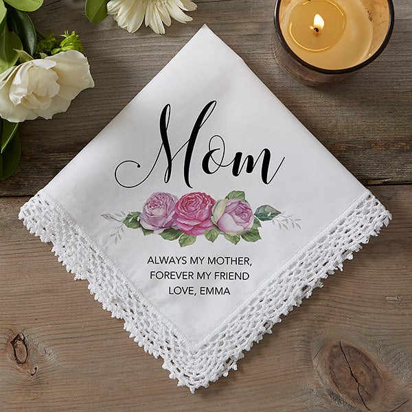 Personalized Handkerchief - Ladies Floral Design - 18789