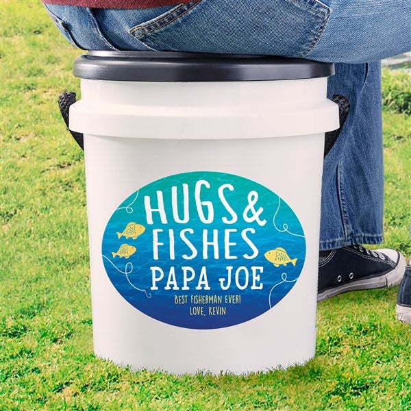 Hugs and Fishes Personalized Bucket Seat- 5 Gallon