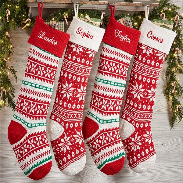 19001 - Holiday Sweater Personalized Jumbo Knit Christmas Stocking