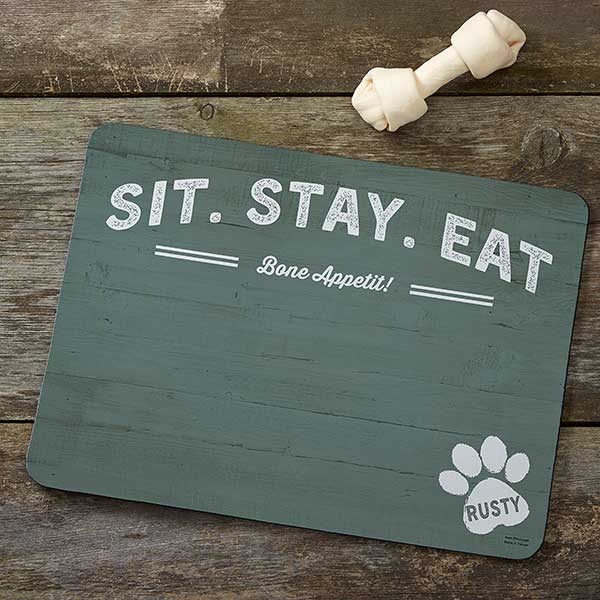 Farmhouse Style Personalized Dog Food Mat