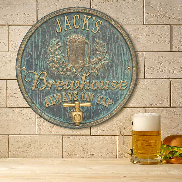 Personalized Plaque - Oak Barrel Brew Pub Sign - 19076D