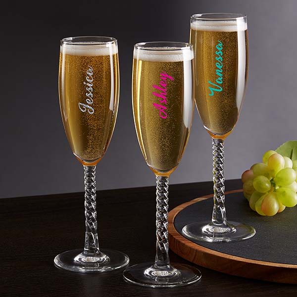 Personalized Champagne Flutes - Trendy 