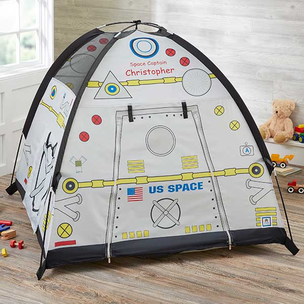 Personalized Kids Play Tent - Rocket Ship