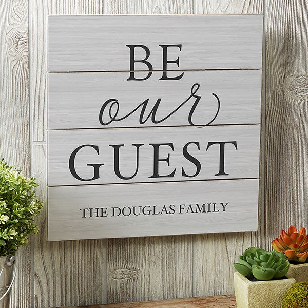 Guest Room Wall Decor - Personalized Wood Plank Signs - 19167