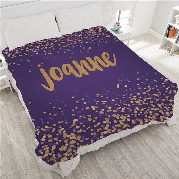 Sparkling Name Personalized 90x90 Plush Queen Fleece Blanket