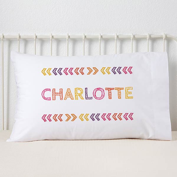 Personalized Kids' Pillowcases - Stencil Girl Name