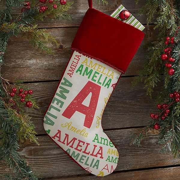 Personalized Christmas Stockings For Kids Name And Monogram