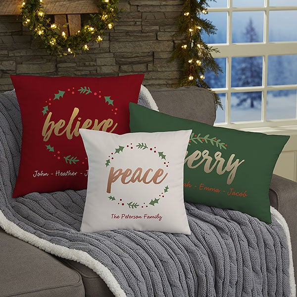 Personalized Holiday Pillows - Cozy Christmas