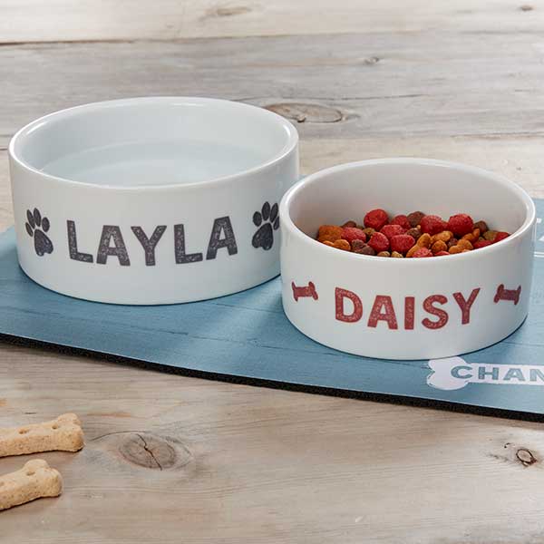 Farmhouse Personalized Large Dog Bowls