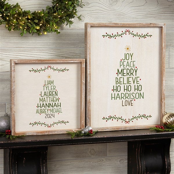 Personalized Framed Wall Art - Family Christmas Tree