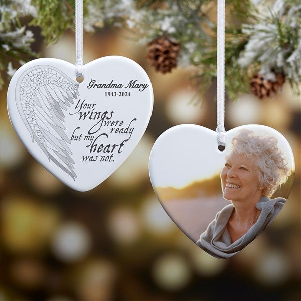 Angel Wings Personalized Photo Memorial Ornament