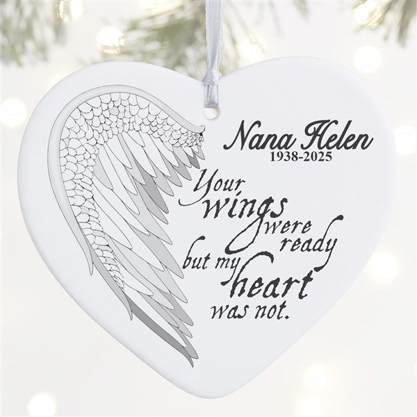 Angel Wings Personalized Photo Memorial Ornament - 19551