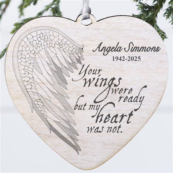 Angel Wings Personalized Photo Memorial Ornament - 19551