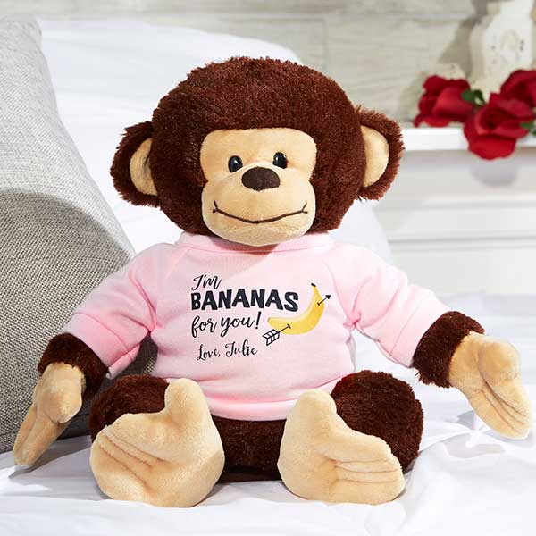 valentine monkey stuffed animal
