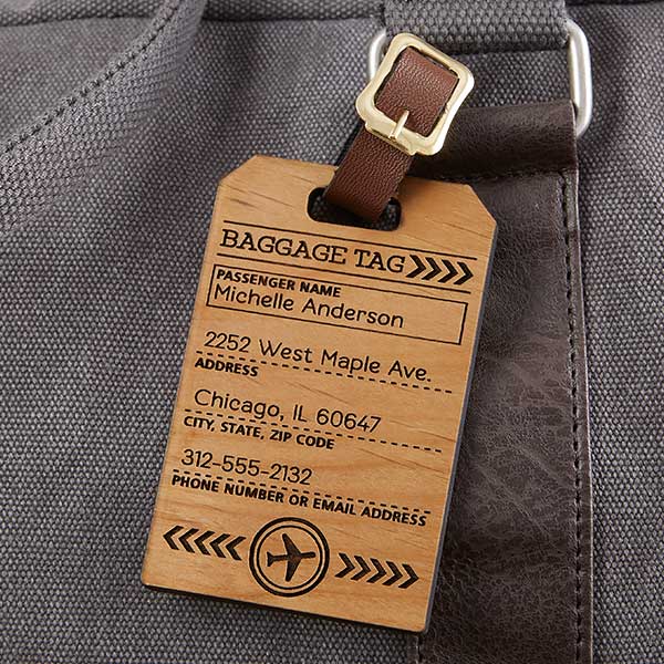 Personalized Luggage/Bag Tag - Woodlore Cedar Products