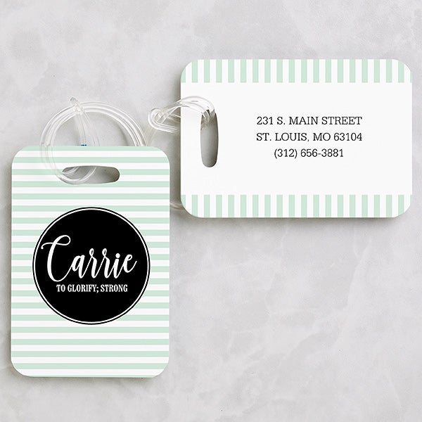 Scripty Style Personalized Luggage Tag 2 Pc Set