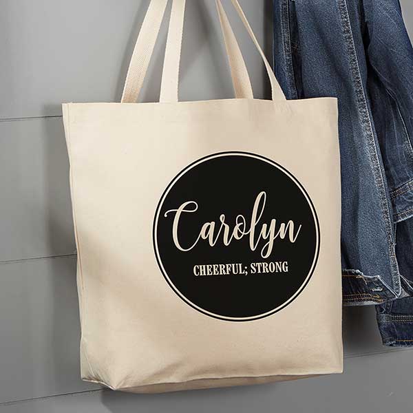 Personalized Canvas Tote Bag - Name & Meaning - 19663