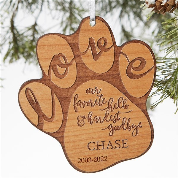 Dog Photo Christmas Ornament - Double Picture Pet Ornament - Paw Prints on  My Heart Ornament - Dog Memorial Ornament