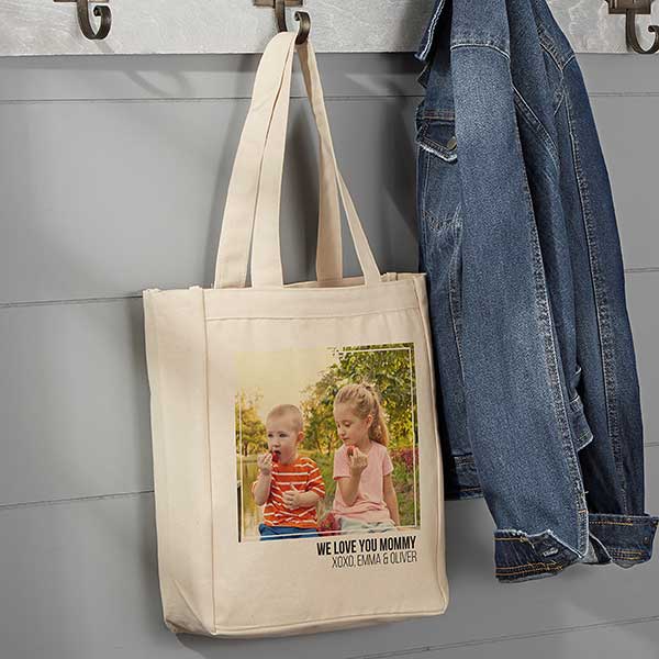 Personalized Photo Collage Canvas Tote Bags